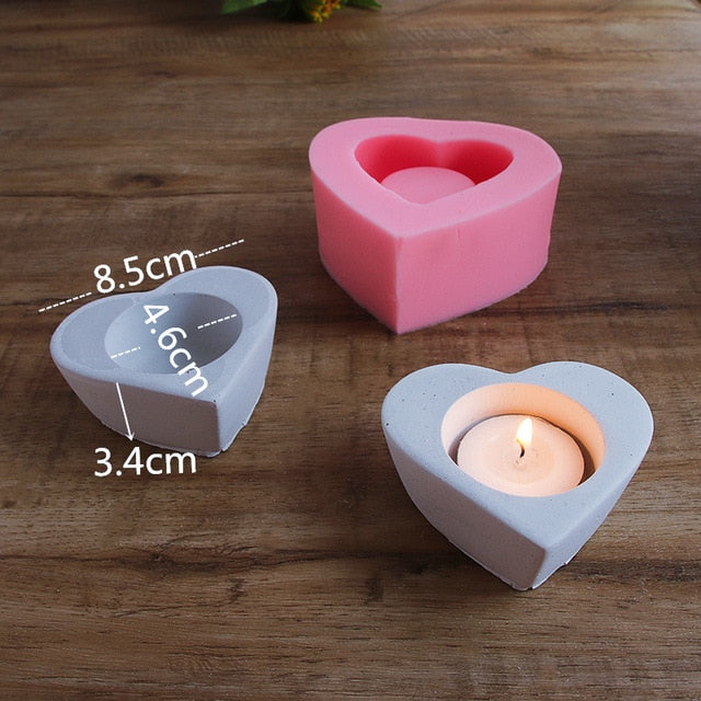 Handmade Diy Candle Mold Candlestick Cement Concrete Silicone Mold Lot –  Mix Mat